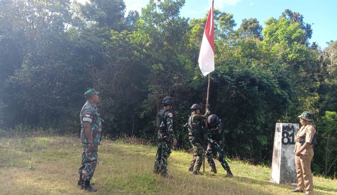 Pertama Satgas Pamtas Statis Ri Png Yonif Rk Kb Tancapkan