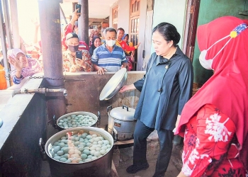 Ketua DPR RI,Puan Maharani borong Telur Asin dari Brebes-Jawa Tengah